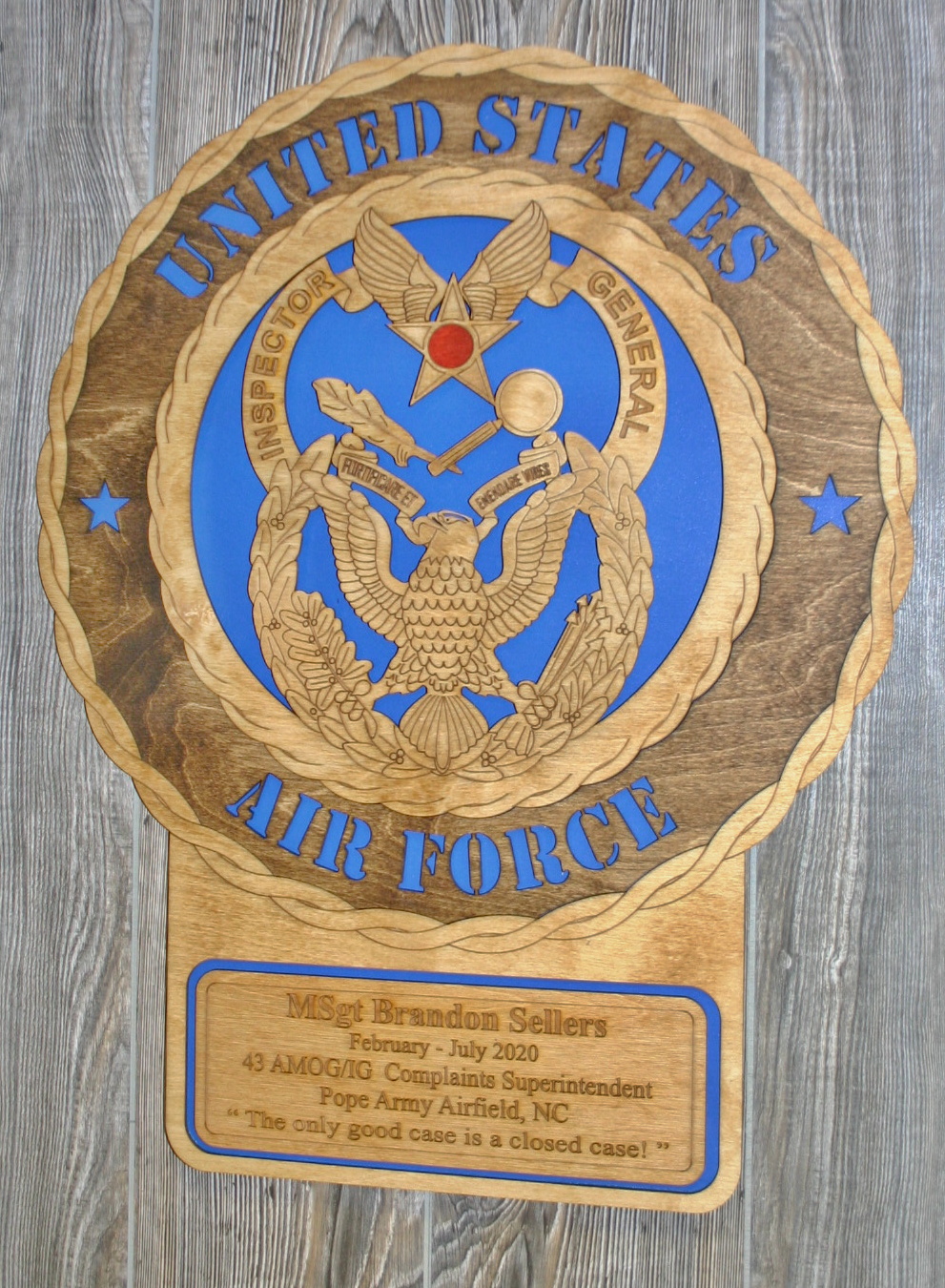 Air Force Inspector General Wall Tribute Personalized